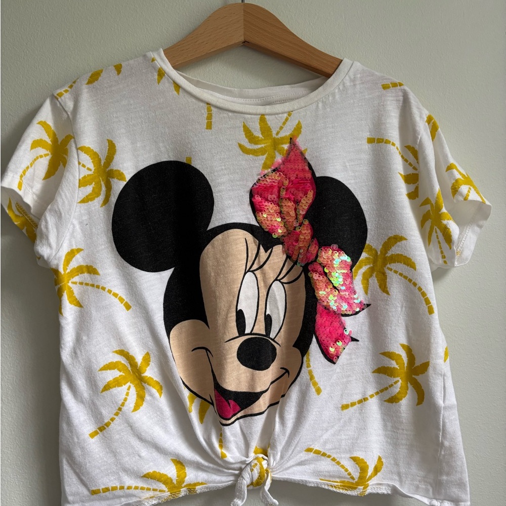 Zara Kids Minnie Mouse Tee - White and Yellow